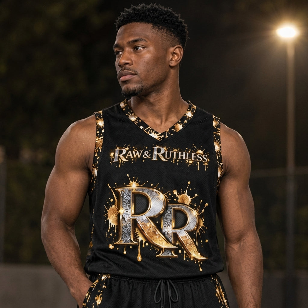 Raw & Ruthless Men's V Neck Basketball Suit