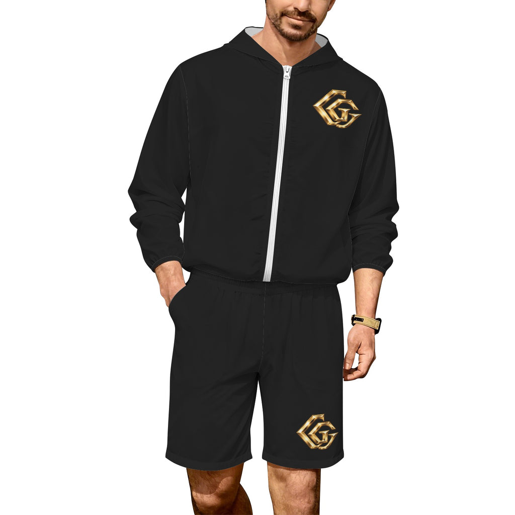 Giamorae  Men's Lightweight Outdoor Hoodie & Shorts