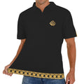 Giamorae' Mens Polo Black Zipper Polo Shirt