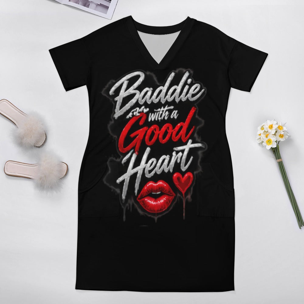 NDO & Co. Baddie with a Good Heart Pocket Dress