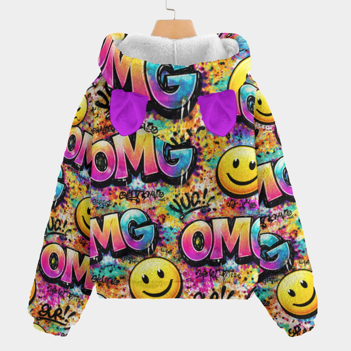All-Over Print Kid’s Borg Fleece Sweatshirt With Ear