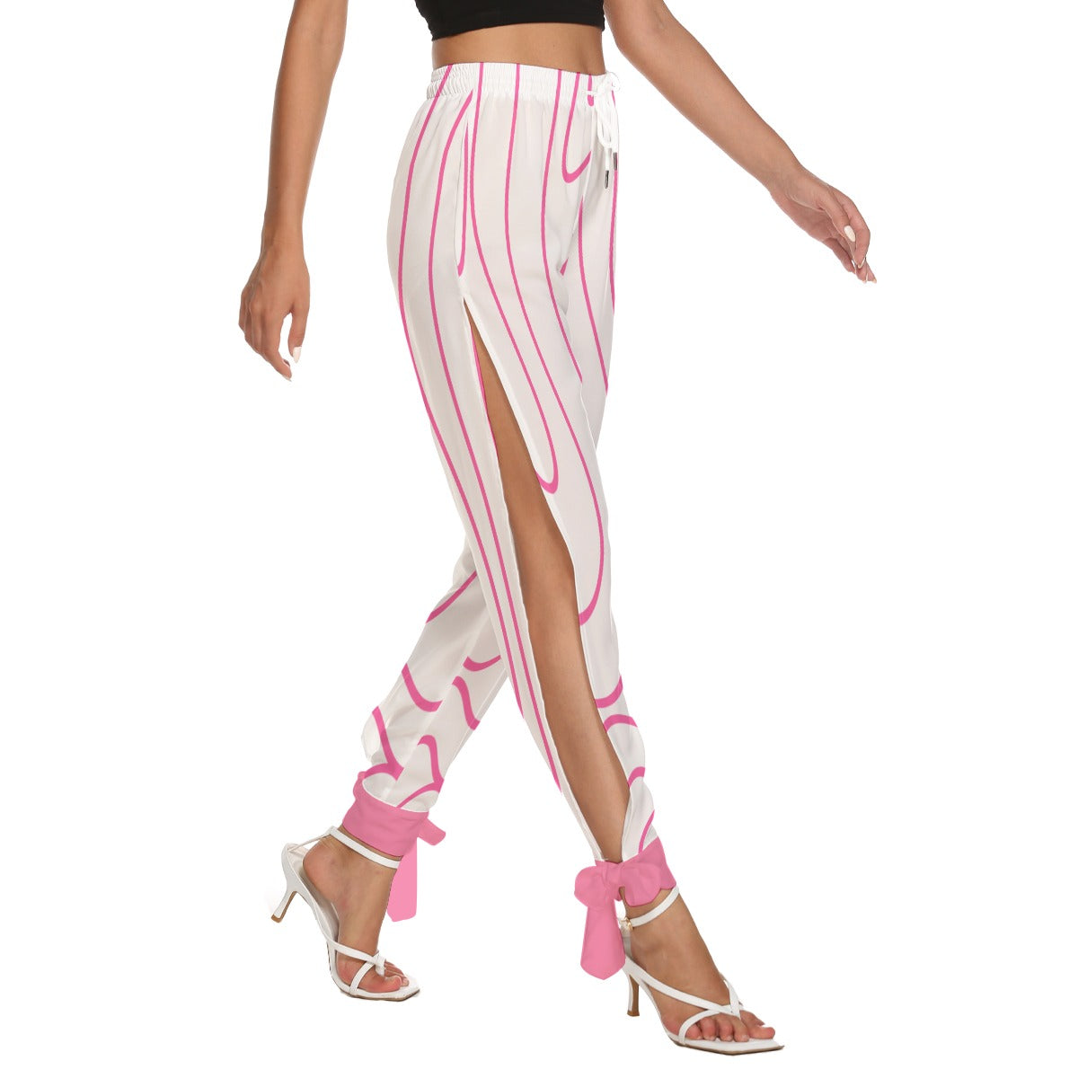 Pink Line Women's Side Seam Cutout Pants With Bottom Strap