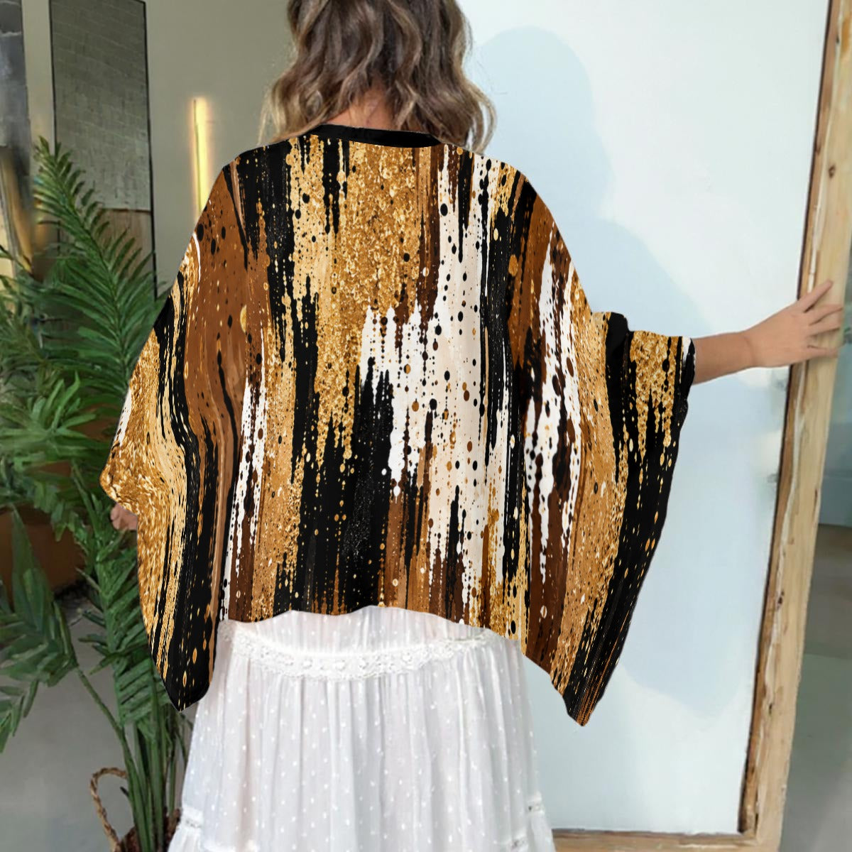 Giamore' Boho Patchwork Kimono Sleeve Top
