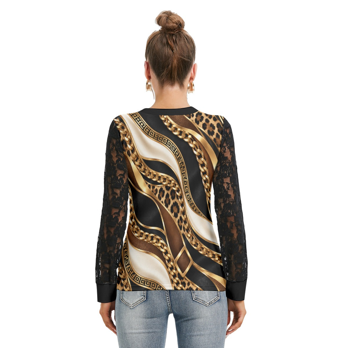 Giamore' T-shirt And Sleeve With Black Lace