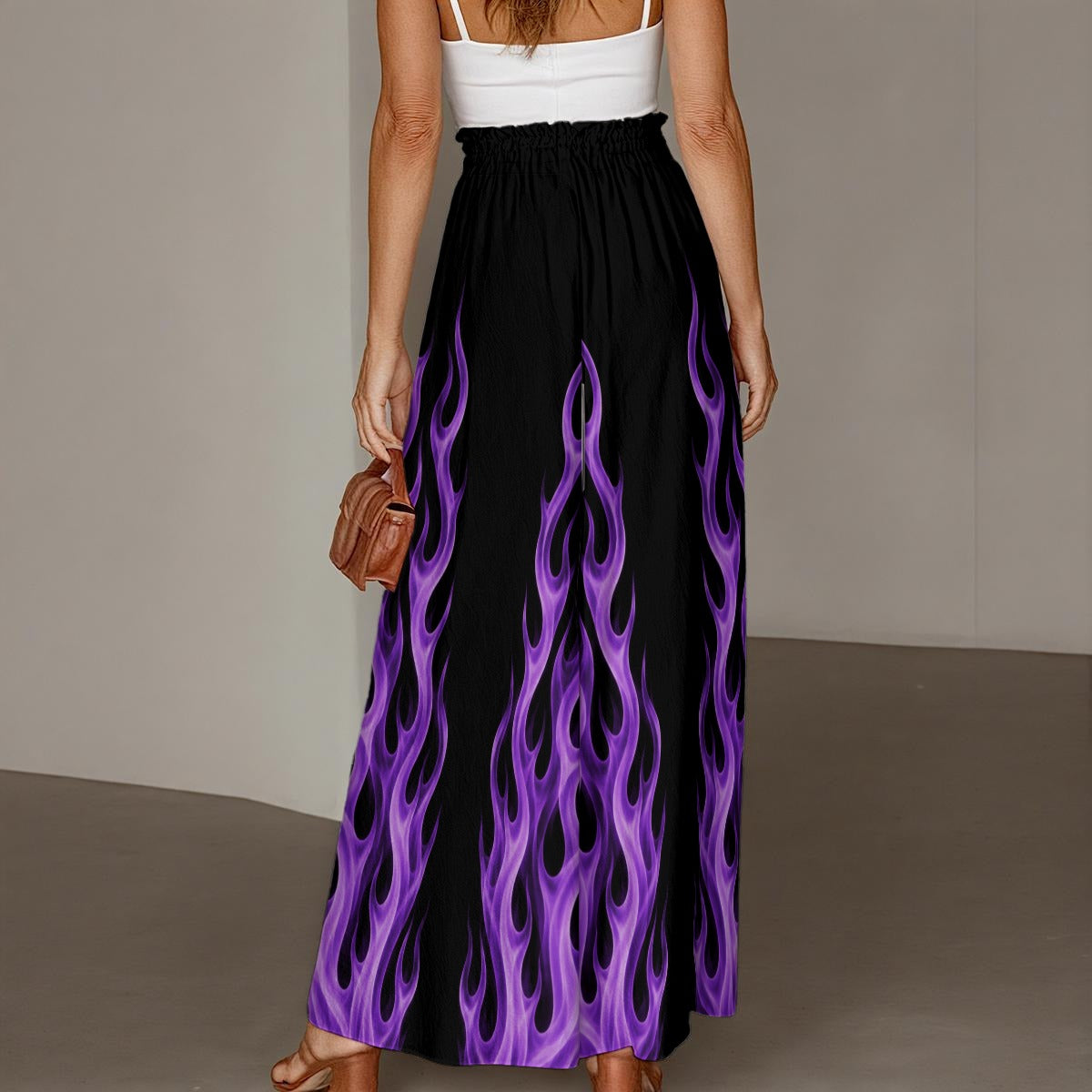 NDO Purple Fire Women's Ruffled Wide-Leg Pants