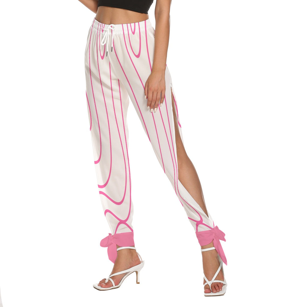Pink Line Women's Side Seam Cutout Pants With Bottom Strap