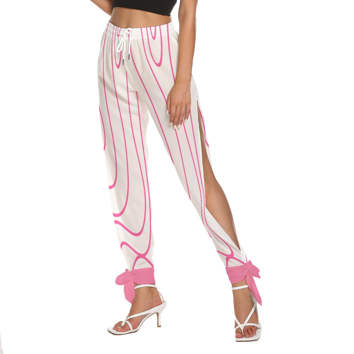 Pink Line Women's Side Seam Cutout Pants With Bottom Strap