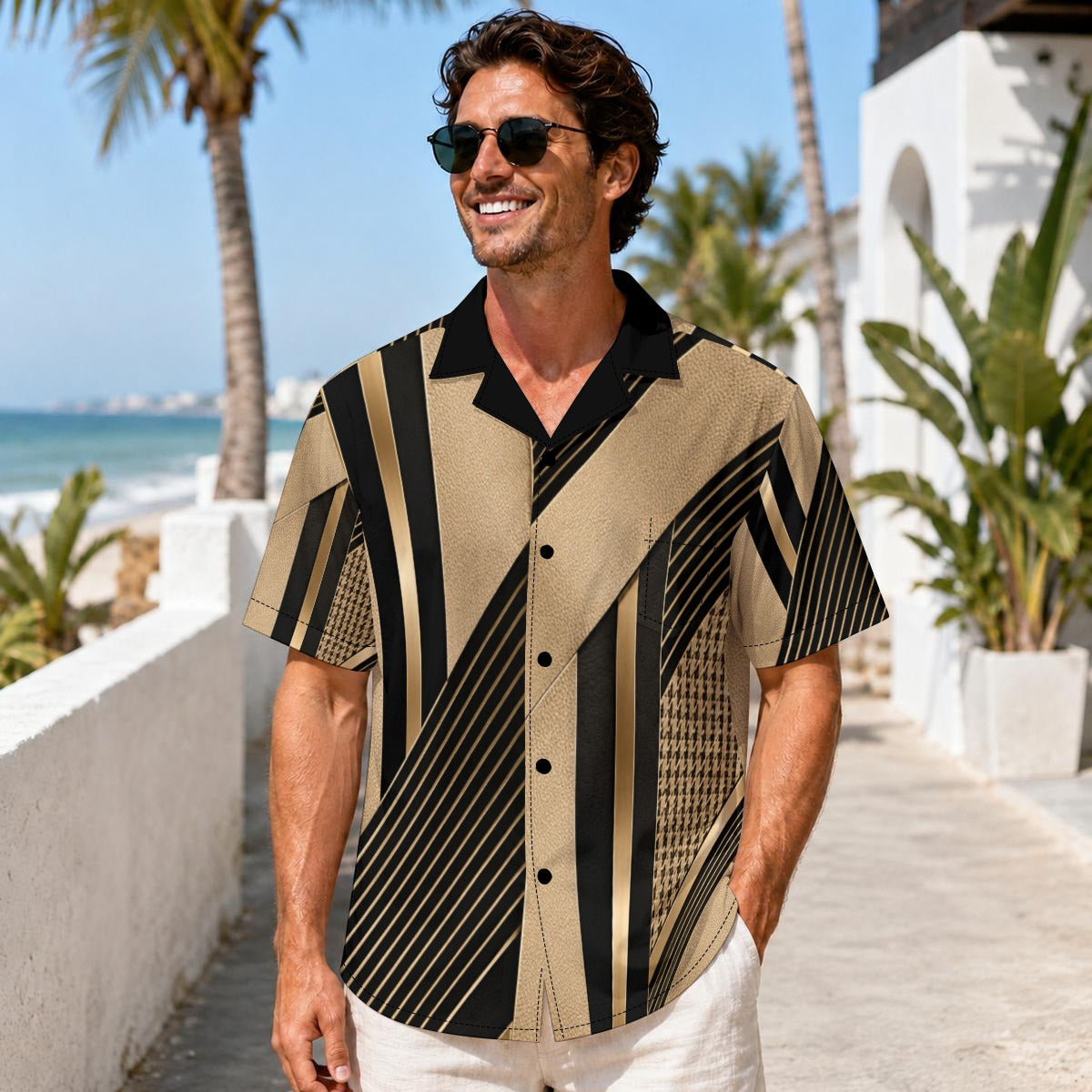 Giamore' Men's Hawaiian Shirt With Pocket