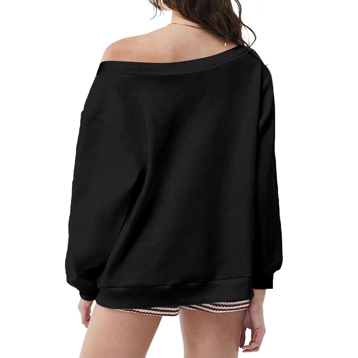 Love Women's Off-Shoulder Sweatshirt with Micro-Fleece Lining