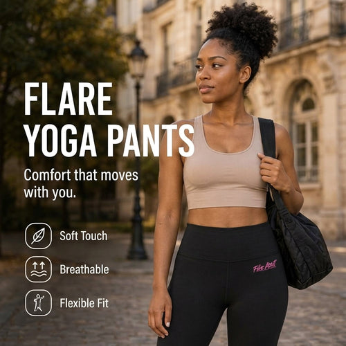 Fine Asset by NDO & Co. Women's High-Waisted Yoga Pants-Black/Pink