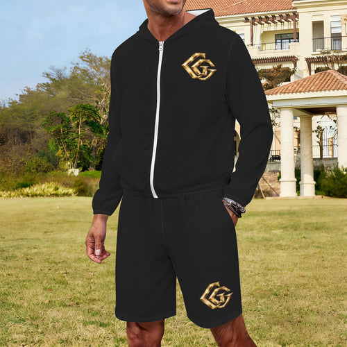 Giamorae  Men's Lightweight Outdoor Hoodie & Shorts
