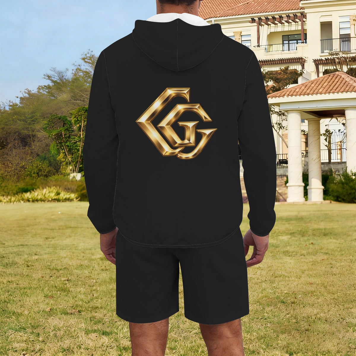 Giamorae  Men's Lightweight Outdoor Hoodie & Shorts