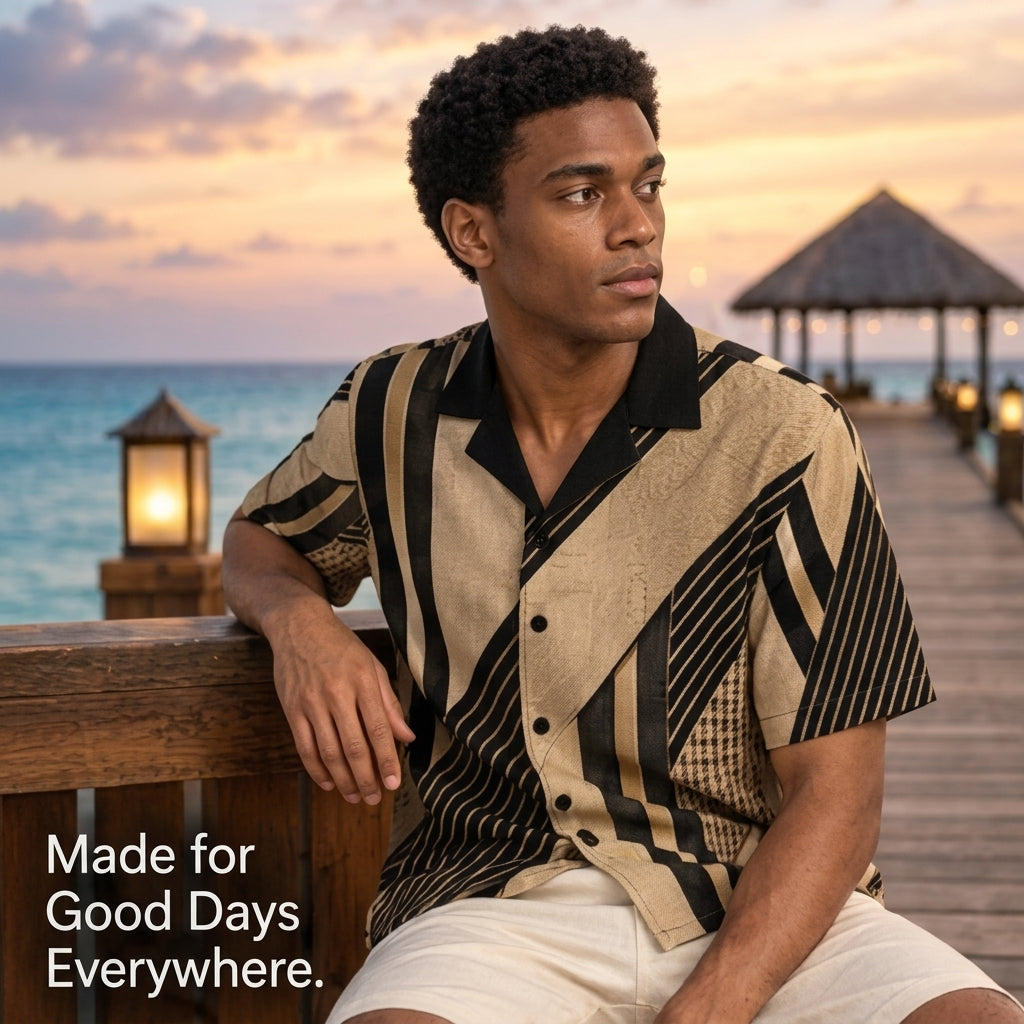 Giamore' Men's Hawaiian Shirt With Pocket