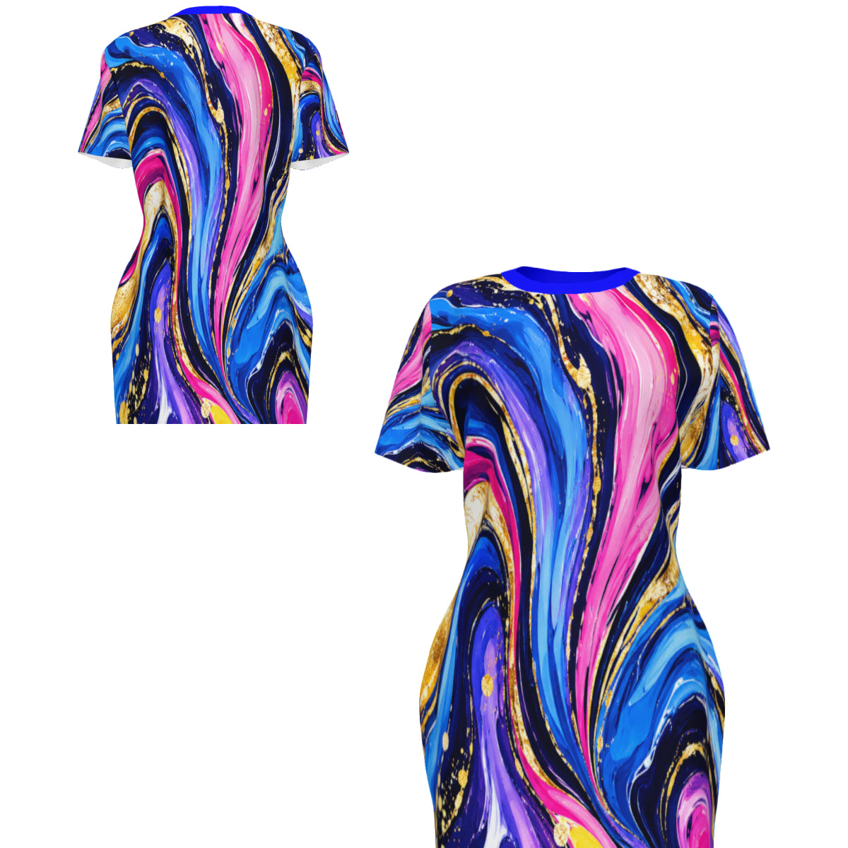 MultiColor Swoosh Bodycom Dress
