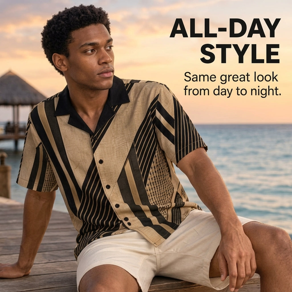 Giamore' Men's Hawaiian Shirt With Pocket