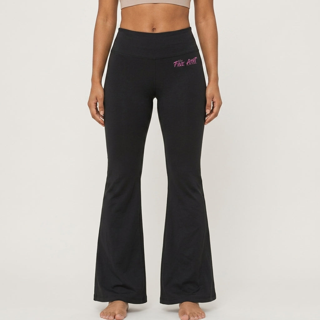 Fine Asset by NDO & Co. Women's High-Waisted Yoga Pants-Black/Pink