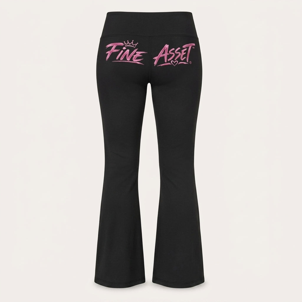 Fine Asset by NDO & Co. Women's High-Waisted Yoga Pants-Black/Pink