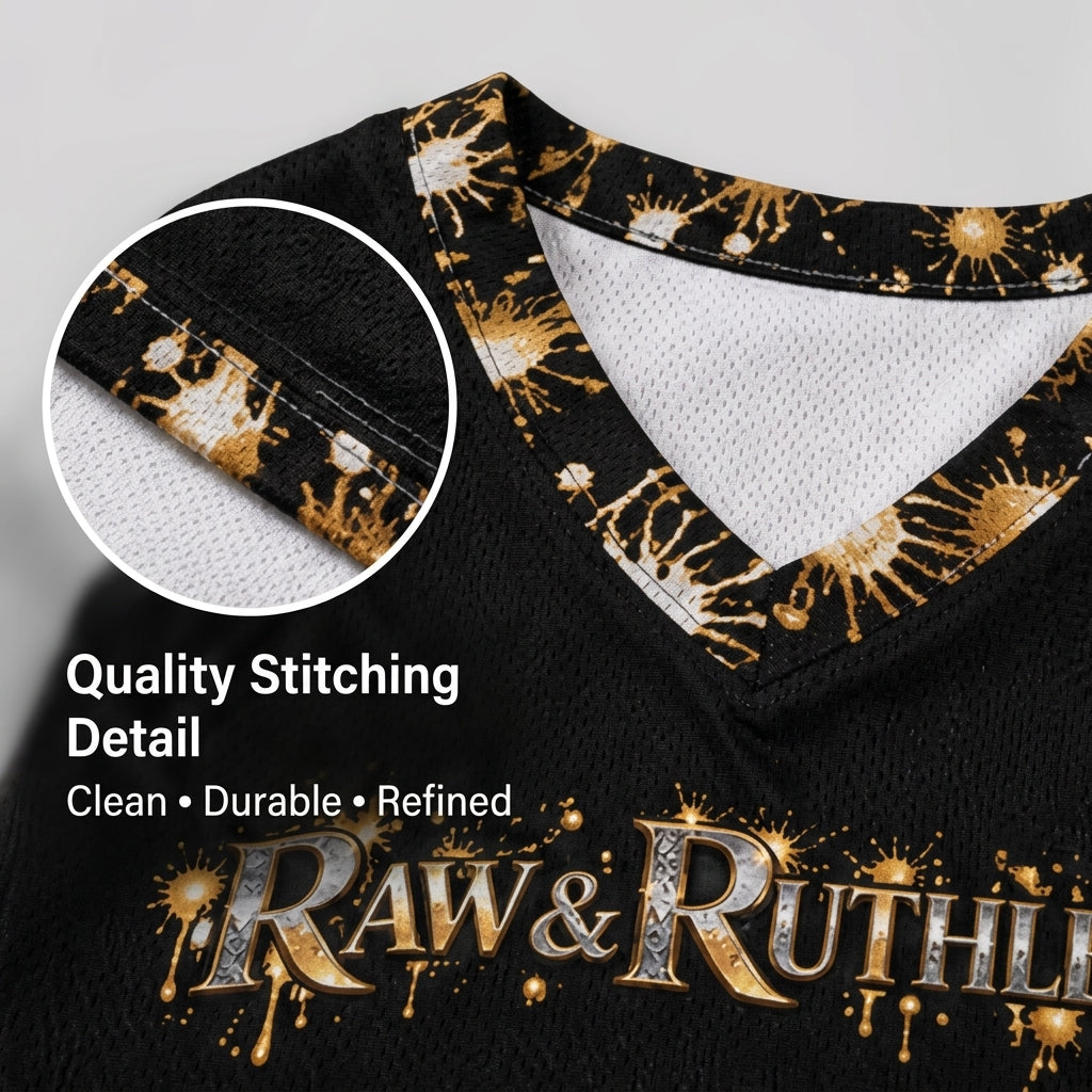 Raw & Ruthless Men's V Neck Basketball Suit