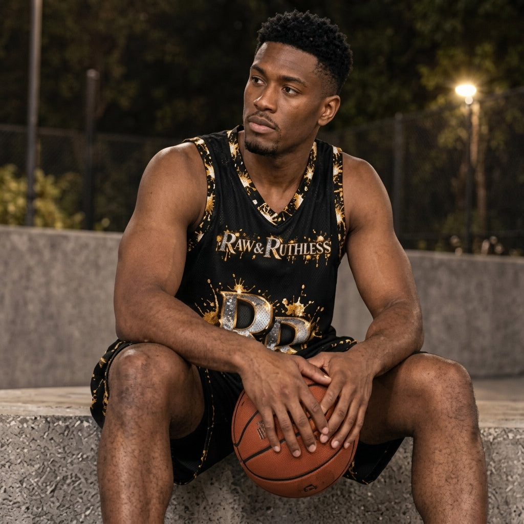 Raw & Ruthless Men's V Neck Basketball Suit